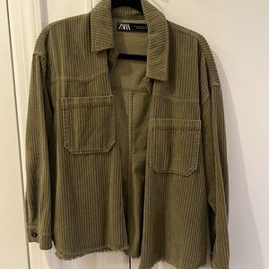 Zara Olive Green Corduroy Jacket